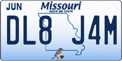 MO license plate DL8J4M