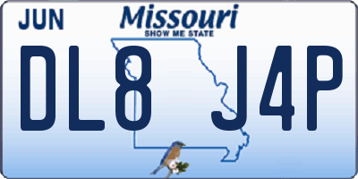 MO license plate DL8J4P
