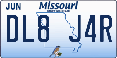 MO license plate DL8J4R