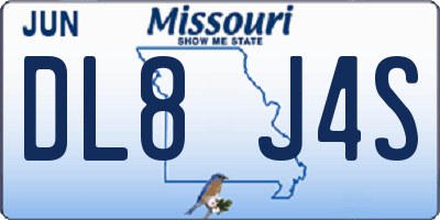 MO license plate DL8J4S