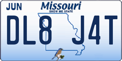 MO license plate DL8J4T