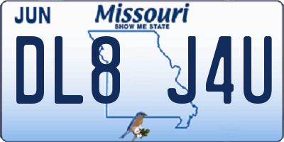 MO license plate DL8J4U