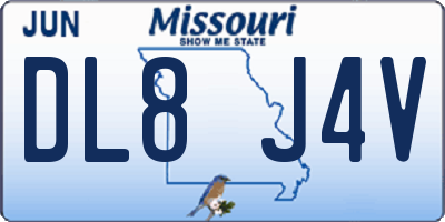 MO license plate DL8J4V