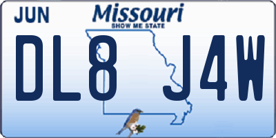 MO license plate DL8J4W