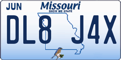 MO license plate DL8J4X