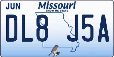 MO license plate DL8J5A