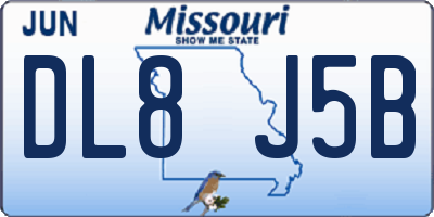 MO license plate DL8J5B
