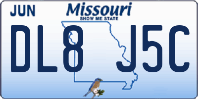 MO license plate DL8J5C