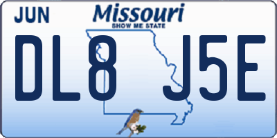 MO license plate DL8J5E