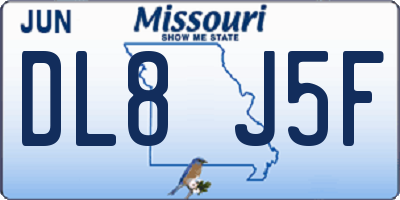 MO license plate DL8J5F