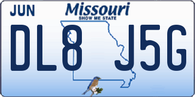 MO license plate DL8J5G