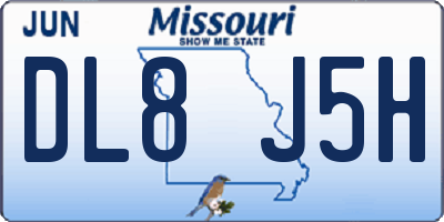 MO license plate DL8J5H