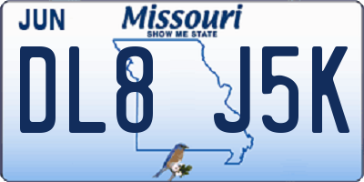 MO license plate DL8J5K