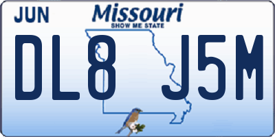 MO license plate DL8J5M