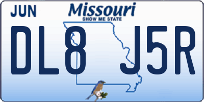 MO license plate DL8J5R