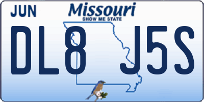 MO license plate DL8J5S