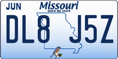 MO license plate DL8J5Z