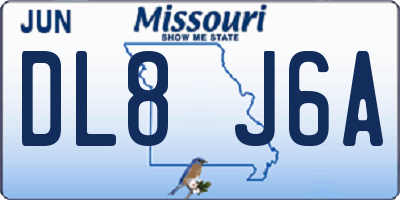 MO license plate DL8J6A