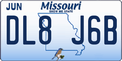 MO license plate DL8J6B