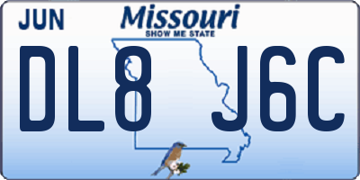MO license plate DL8J6C