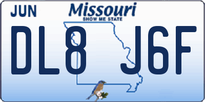 MO license plate DL8J6F
