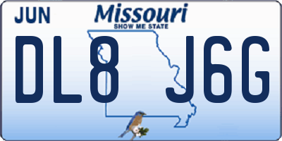 MO license plate DL8J6G