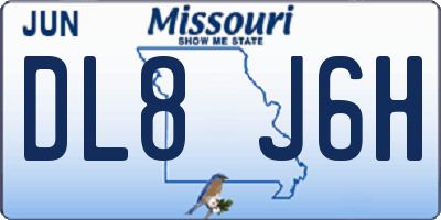MO license plate DL8J6H