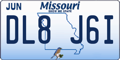 MO license plate DL8J6I