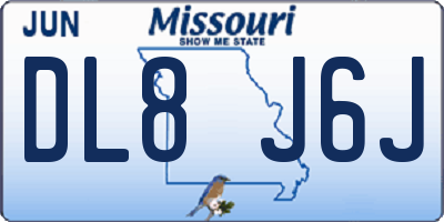 MO license plate DL8J6J