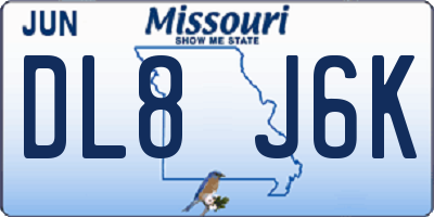 MO license plate DL8J6K