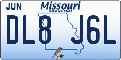 MO license plate DL8J6L