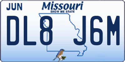 MO license plate DL8J6M