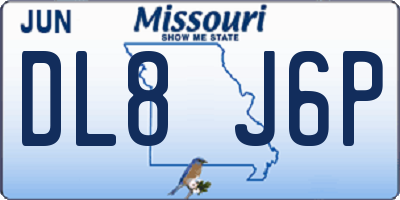MO license plate DL8J6P