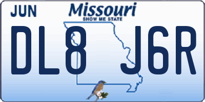 MO license plate DL8J6R
