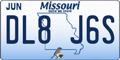 MO license plate DL8J6S