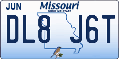 MO license plate DL8J6T