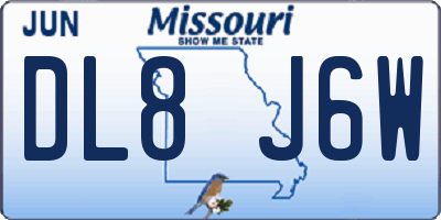 MO license plate DL8J6W