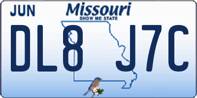 MO license plate DL8J7C