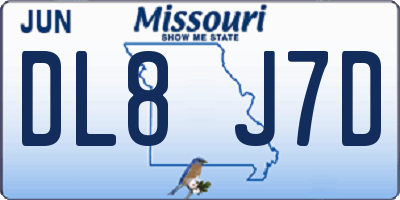 MO license plate DL8J7D