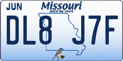 MO license plate DL8J7F