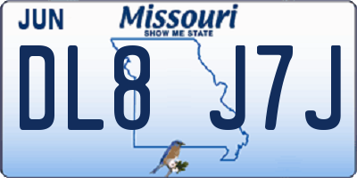 MO license plate DL8J7J