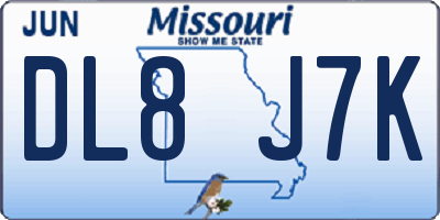 MO license plate DL8J7K
