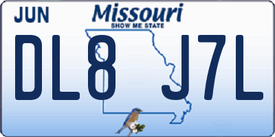 MO license plate DL8J7L