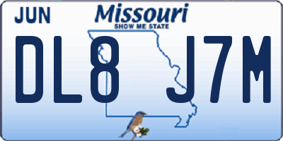MO license plate DL8J7M
