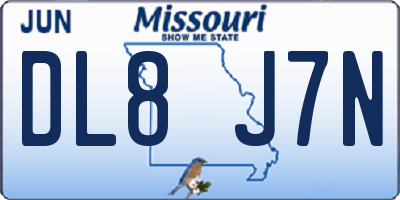 MO license plate DL8J7N