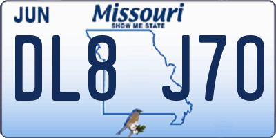 MO license plate DL8J7O