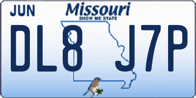 MO license plate DL8J7P