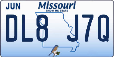 MO license plate DL8J7Q