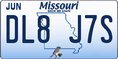 MO license plate DL8J7S