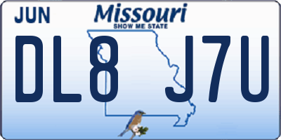 MO license plate DL8J7U